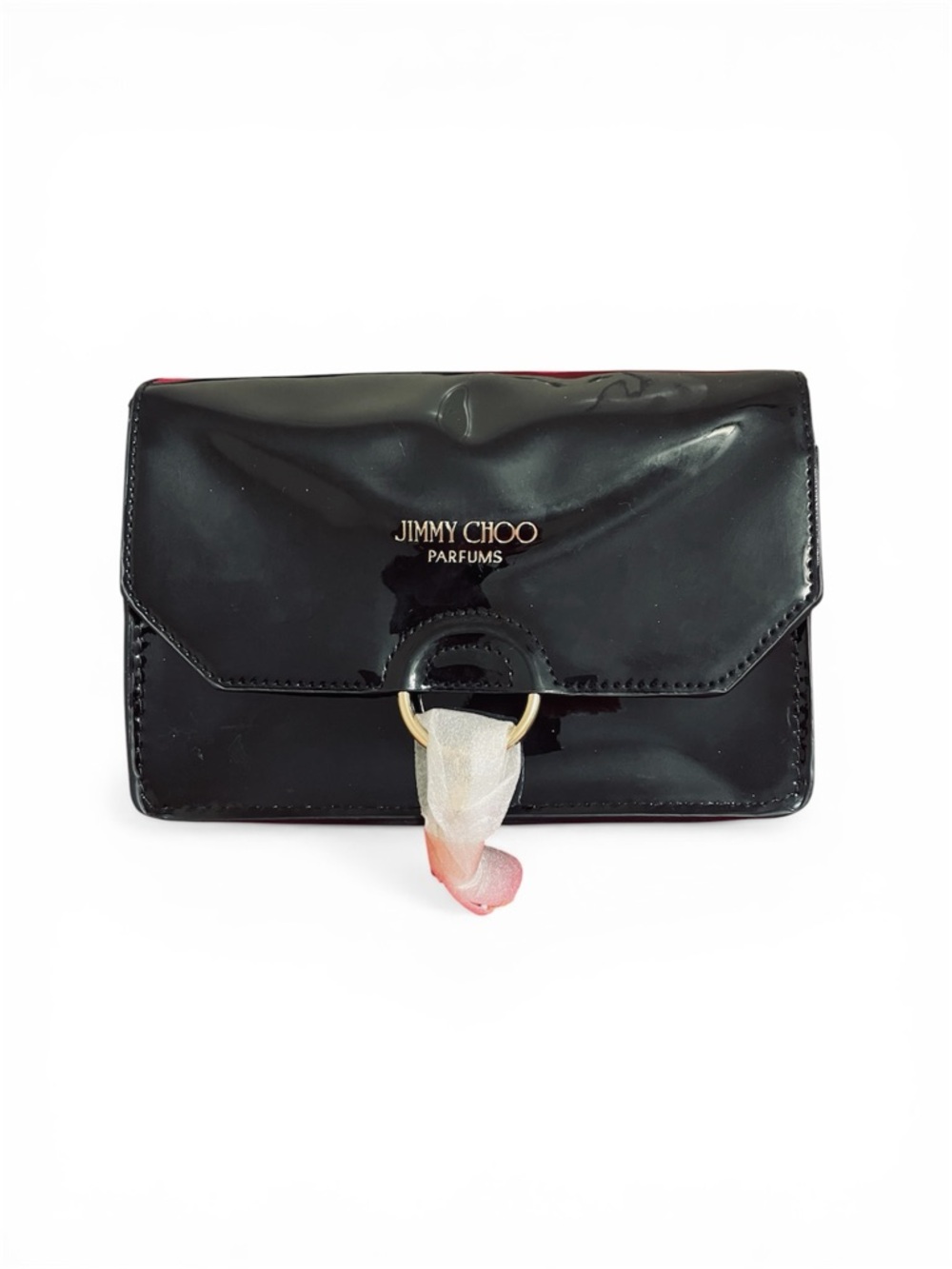 Jimmy Choo Parfums Branded Tote Bag. Black Patent Leather Clutch.